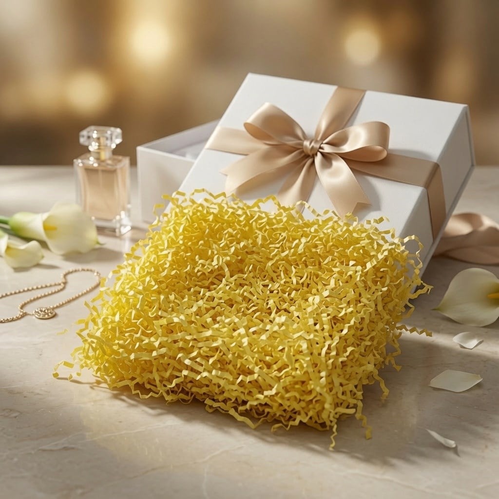 Kırpıntı kağıt hediye paketleme süsü 50gr.SARI İNCE
