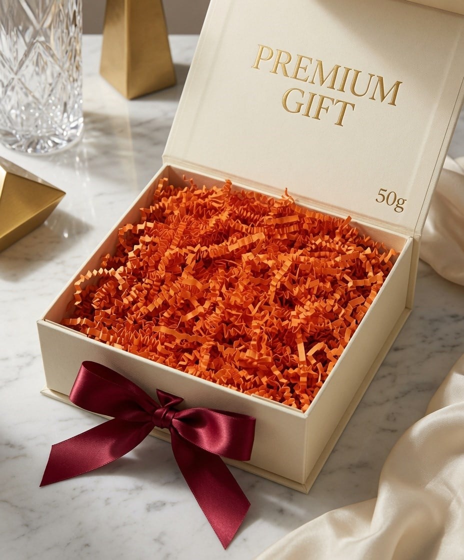 Kırpıntı kağıt hediye paketleme süsü 50gr. TURUNCU KALIN