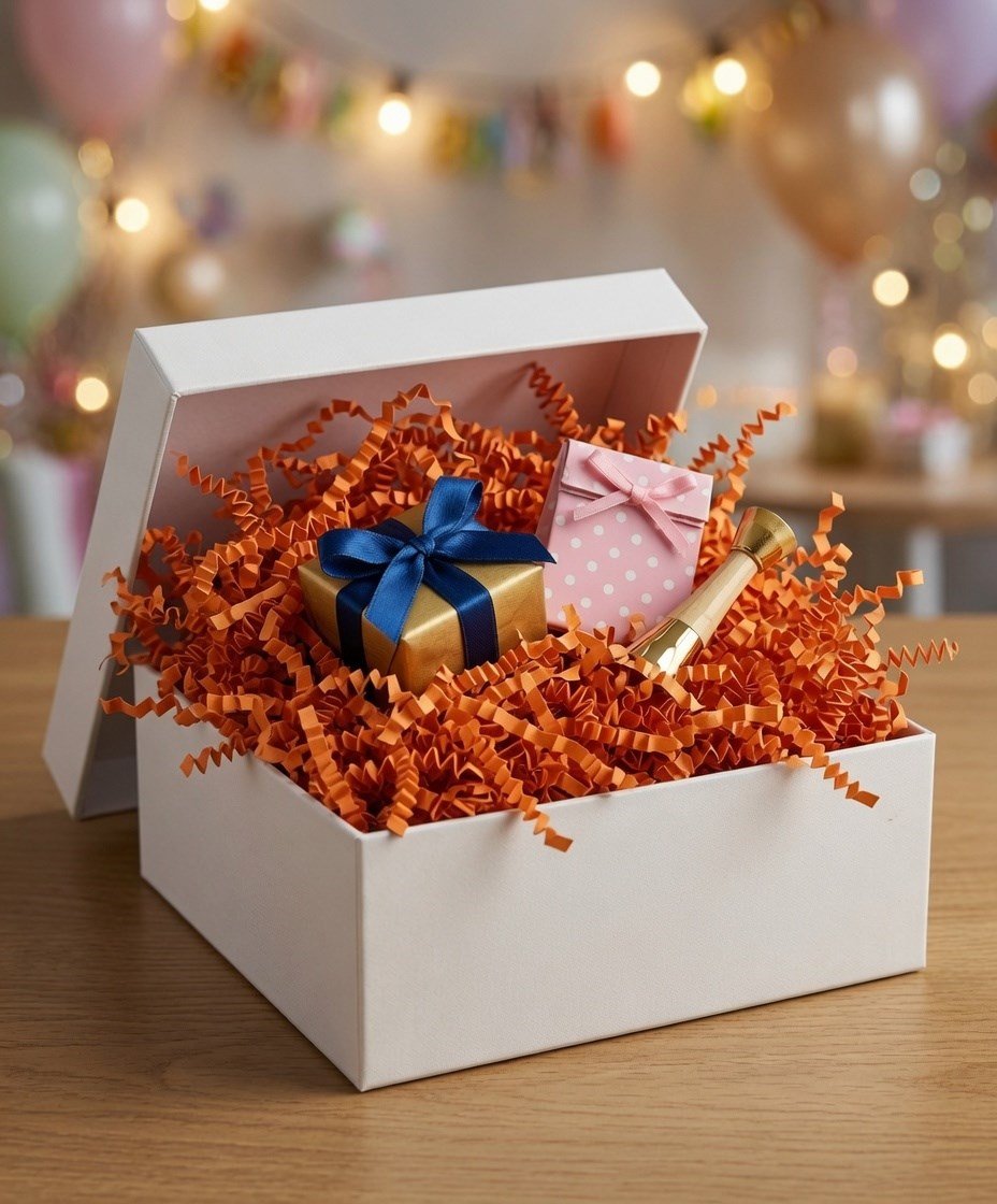 Kırpıntı kağıt hediye paketleme süsü 50gr. TURUNCU KALIN