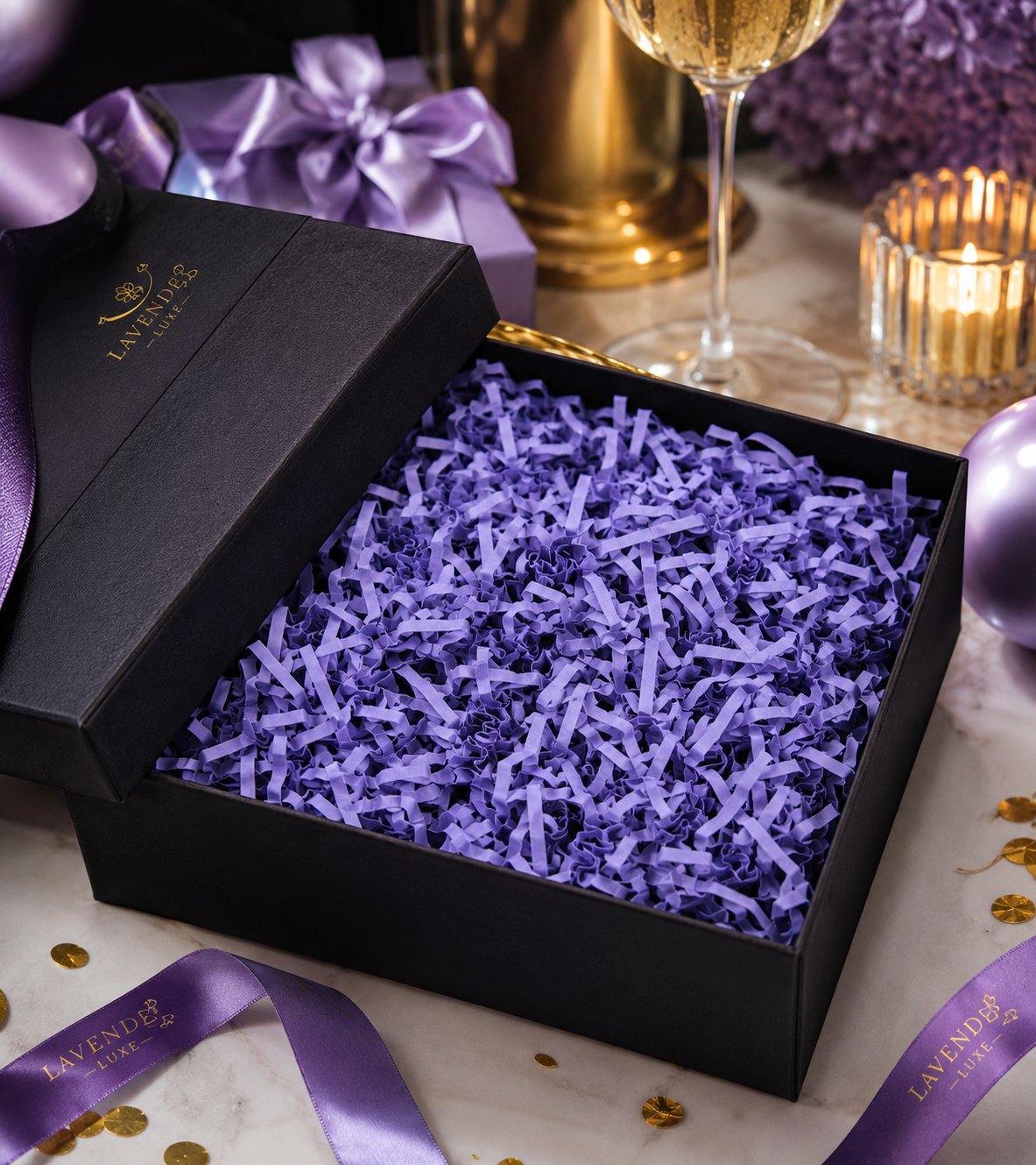 Kırpıntı kağıt hediye paketleme süsü 50gr. MOR KALIN