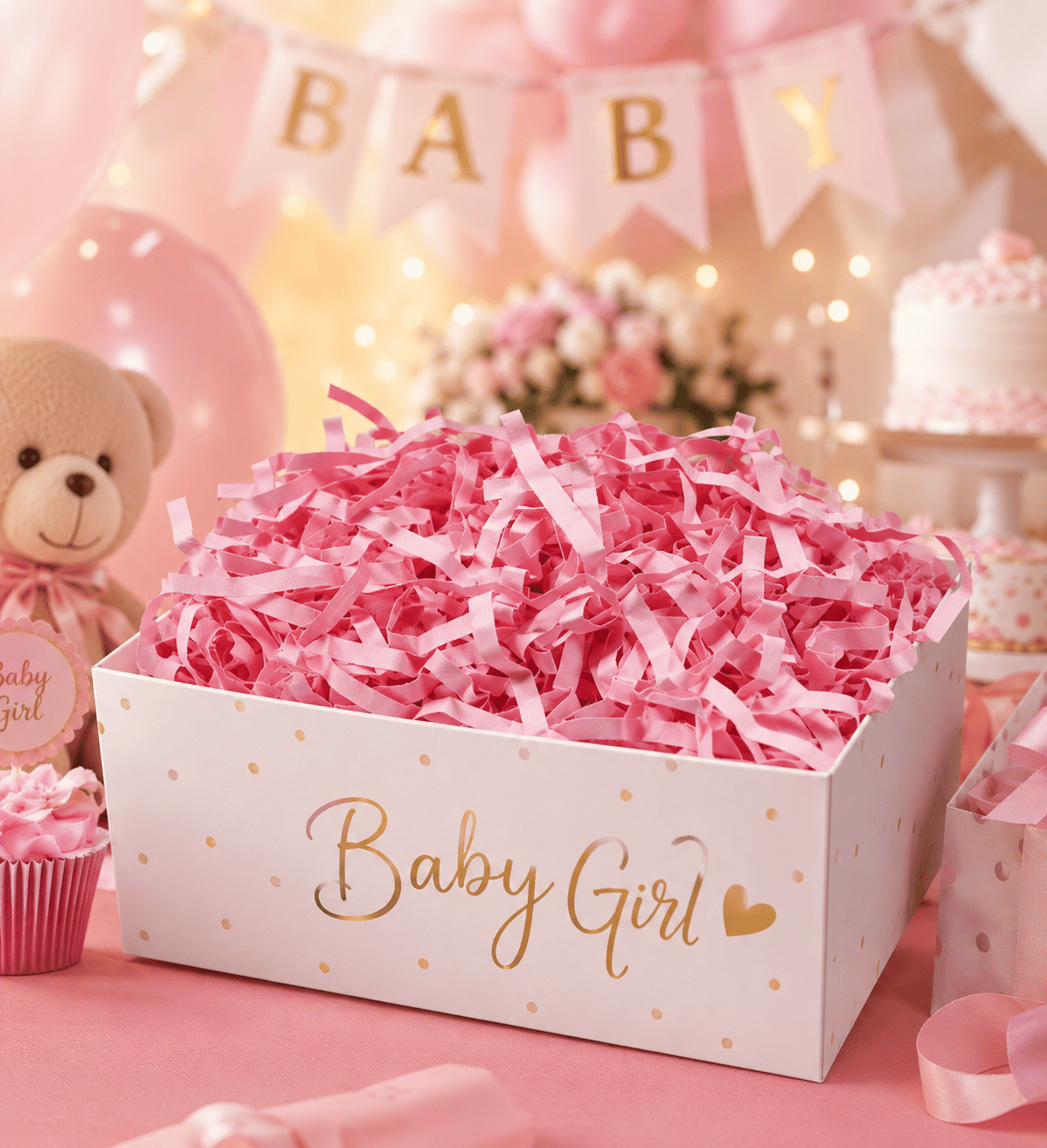 Kırpıntı kağıt hediye paketleme süsü 50gr. PEMBE KALIN