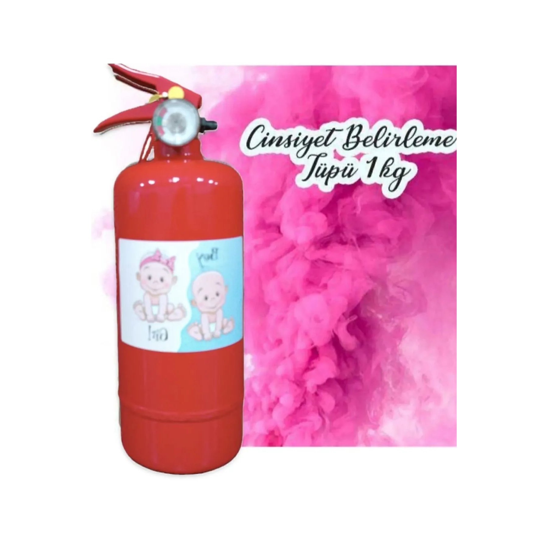 Kolay kullanımlı lüks Cinsiyet Belirleme tüpü PEMBE Cinsiyet Partisi Tüpü 1 kg yangın tüpü