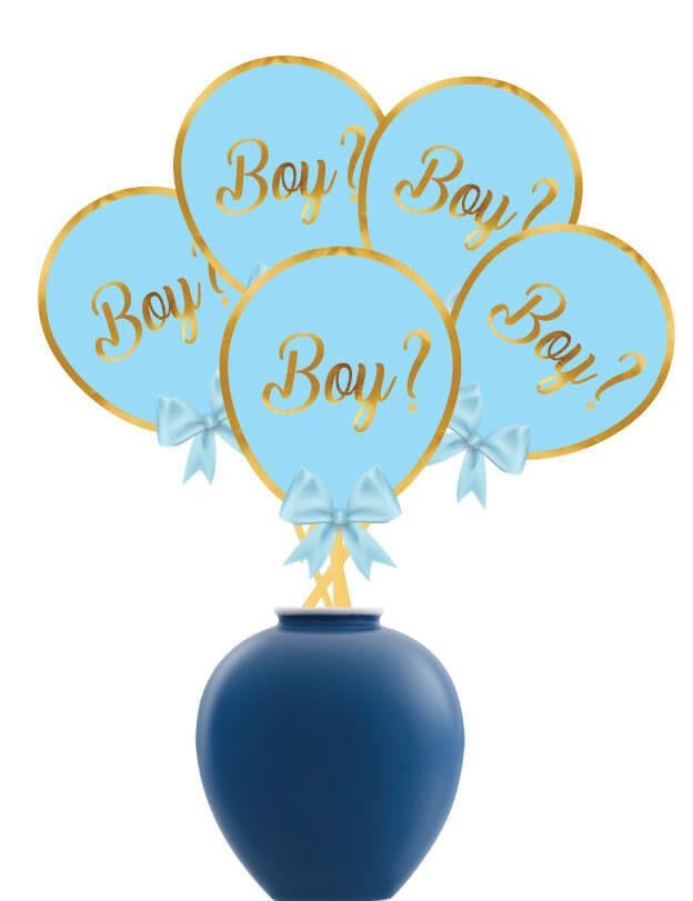 Konuşma balonu 5li Set Boy ? Erkek Cinsiyet Partisi Aksesuarı 12x17cm