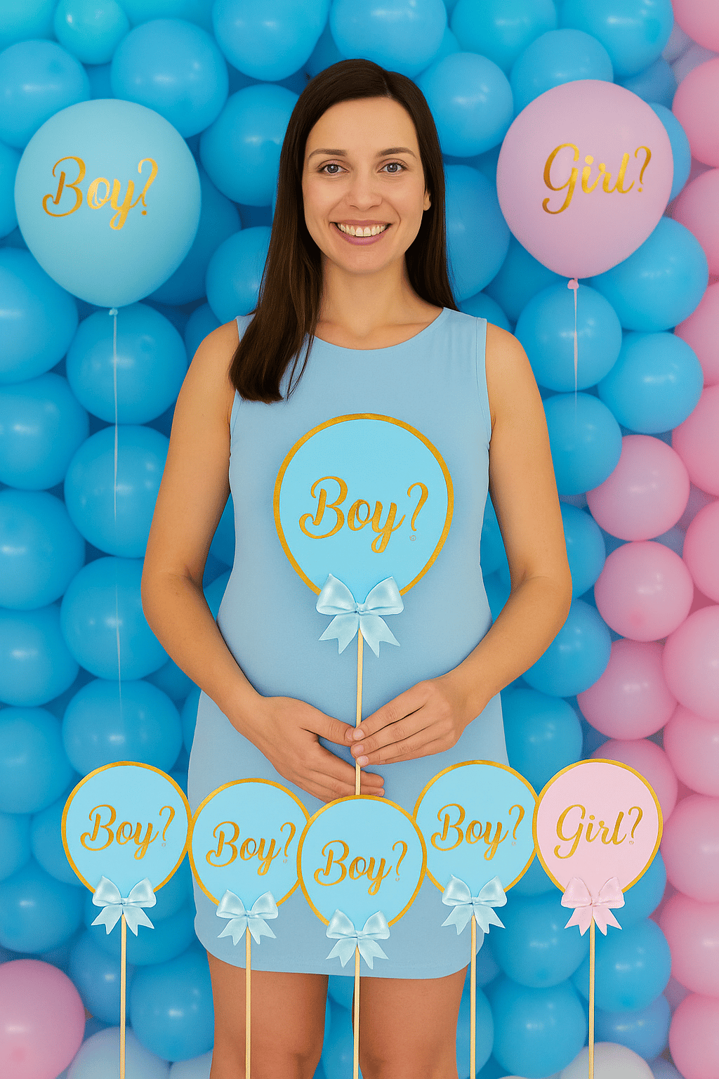 Konuşma balonu 5li Set Boy ? Erkek Cinsiyet Partisi Aksesuarı 12x17cm