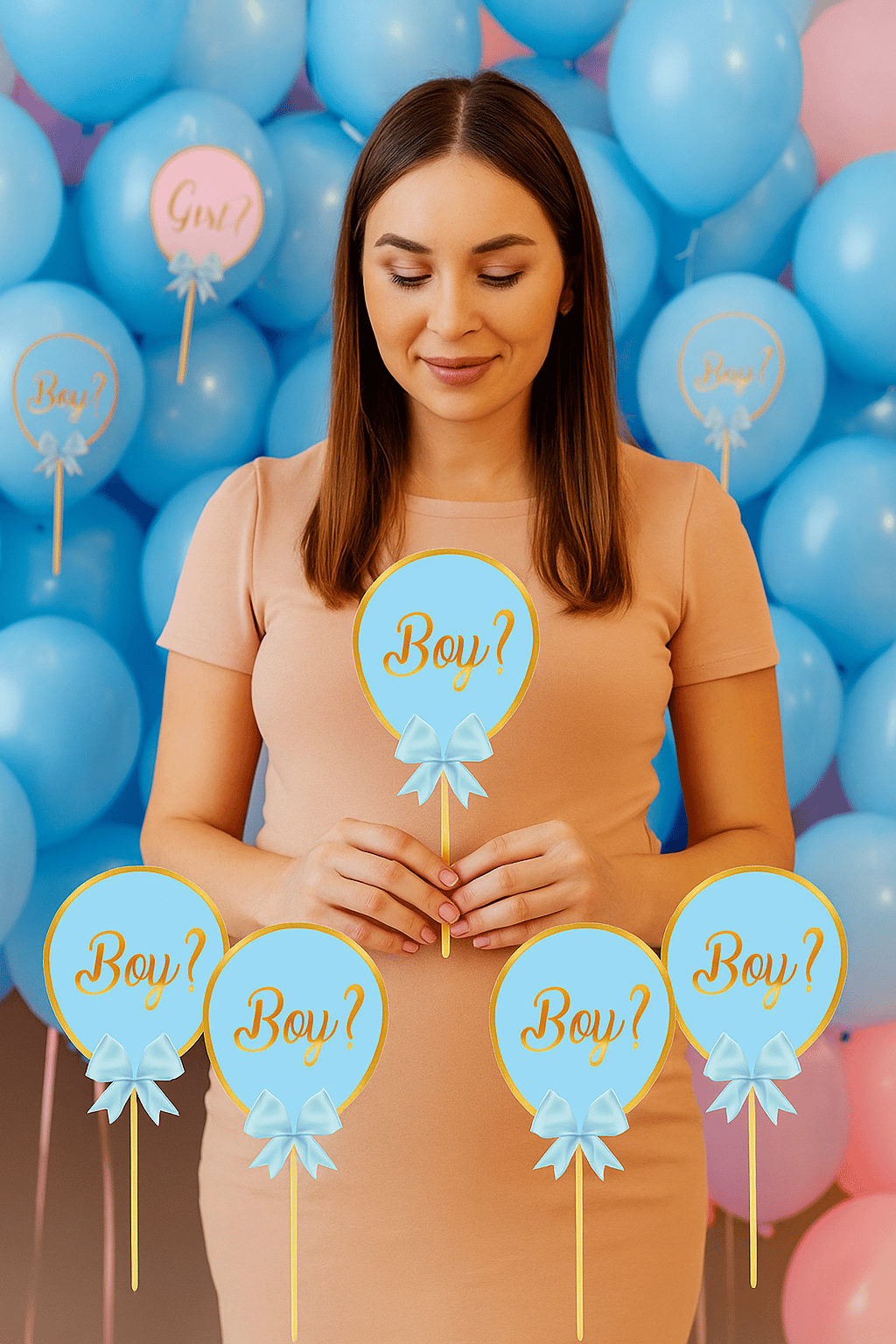 Konuşma balonu 5li Set Boy ? Erkek Cinsiyet Partisi Aksesuarı 12x17cm