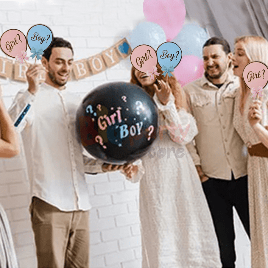 Konuşma balonu 5li Set Boy ? Erkek Cinsiyet Partisi Aksesuarı 12x17cm