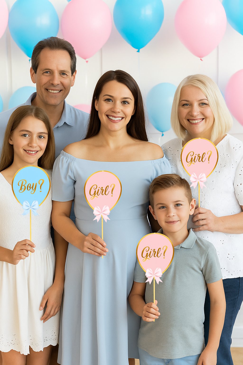 Konuşma balonu 5li Set Girl ? Pembe Cinsiyet Partisi Aksesuarı 12x17cm