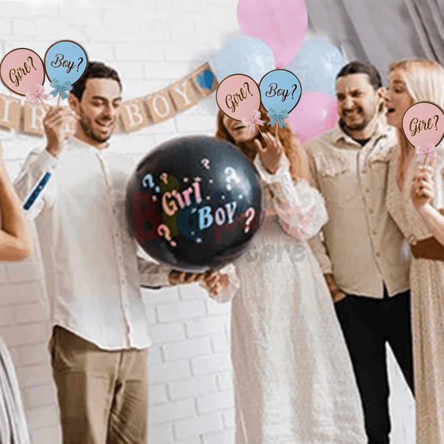 Konuşma balonu 5li Set Girl ? Pembe Cinsiyet Partisi Aksesuarı 12x17cm