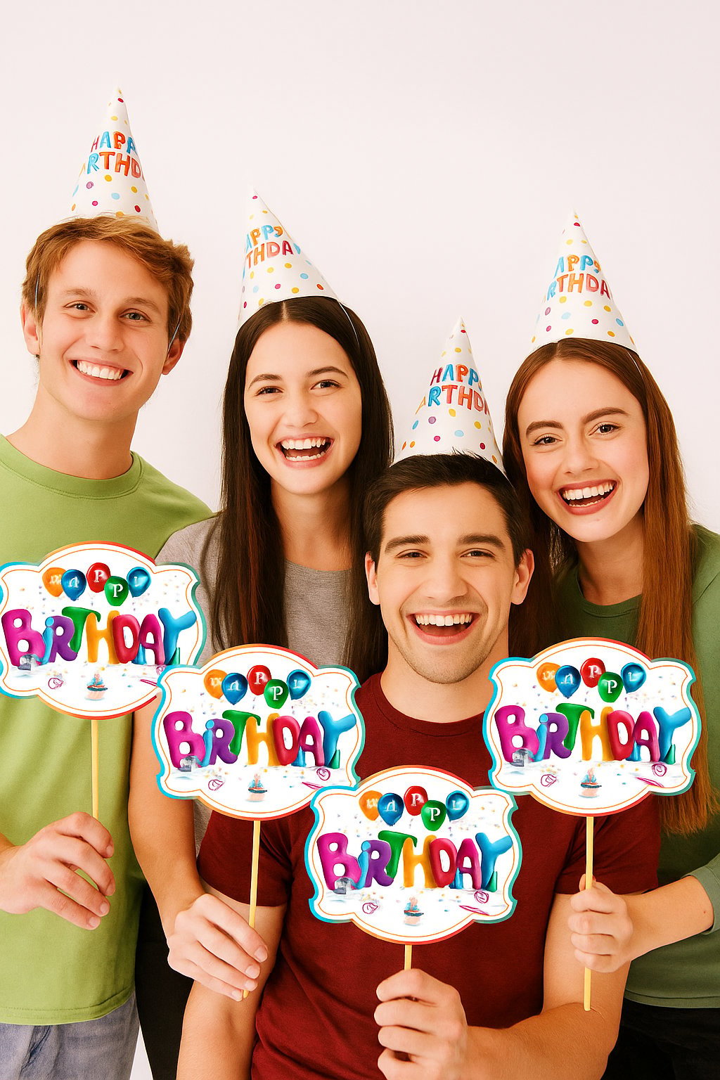 Konuşma balonu 5li Set Happy Birthday Yazılı Renkli Balon temalı 17X12cm Doğum Günü Aksesuarı   