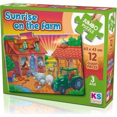Ks Puzzle Sunrise On The Farm Jumbo Puzzle