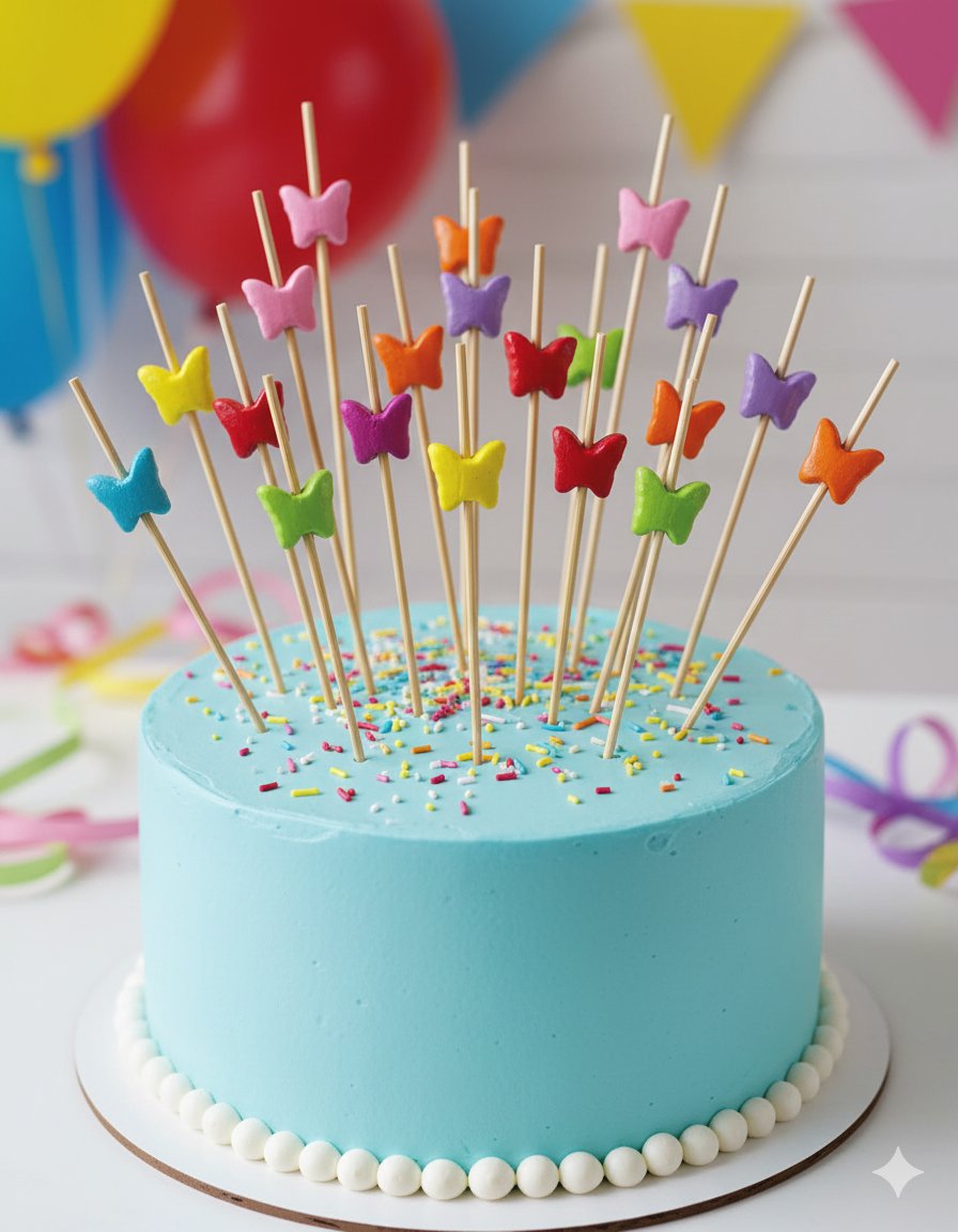 Kürdan Bambu Pastel Renkli Kelebek Kürdan 12 Parça