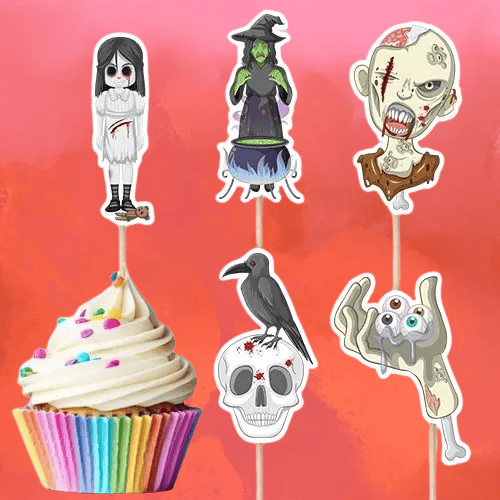 Kürdan Korkunç Figürlü Halloween- Cadılar Bayramı 10'lu Şekilli Kürdan