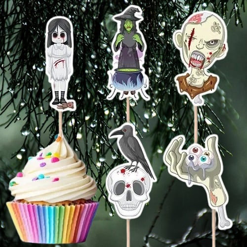 Kürdan Korkunç Figürlü Halloween- Cadılar Bayramı 10'lu Şekilli Kürdan