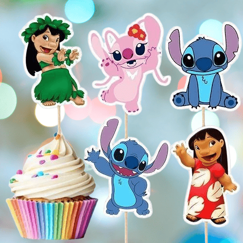 Kürdan Lilo Stitch (sitiç) temalı 10lu  Sadece Kürdanlar .Pasta Cupcake Süsü