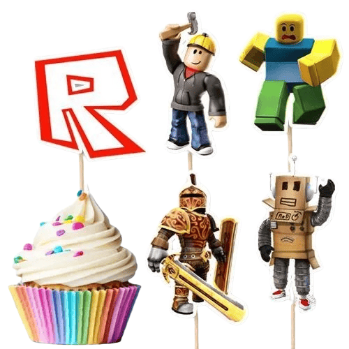 Kürdan ROBLOX Temalı 10lu Doğum Günü Cupcake İkramlık Süsü