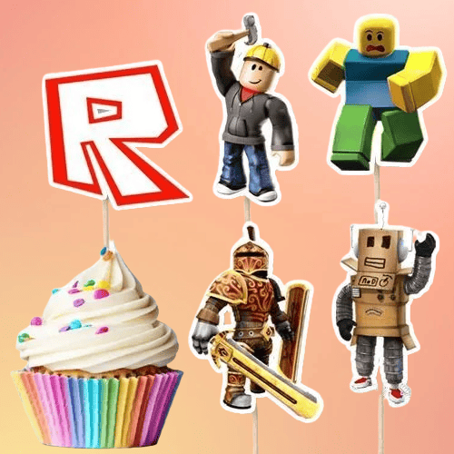 Kürdan ROBLOX Temalı 10lu Doğum Günü Cupcake İkramlık Süsü