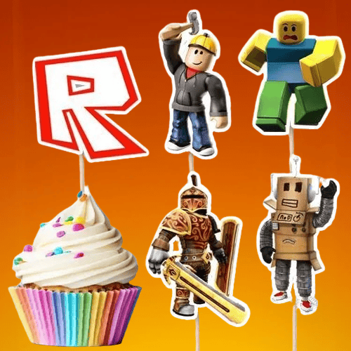 Kürdan ROBLOX Temalı 10lu Doğum Günü Cupcake İkramlık Süsü