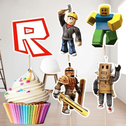 Kürdan ROBLOX Temalı 10lu Doğum Günü Cupcake İkramlık Süsü