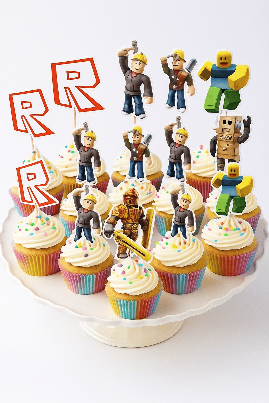 Kürdan ROBLOX Temalı 10lu Doğum Günü Cupcake İkramlık Süsü