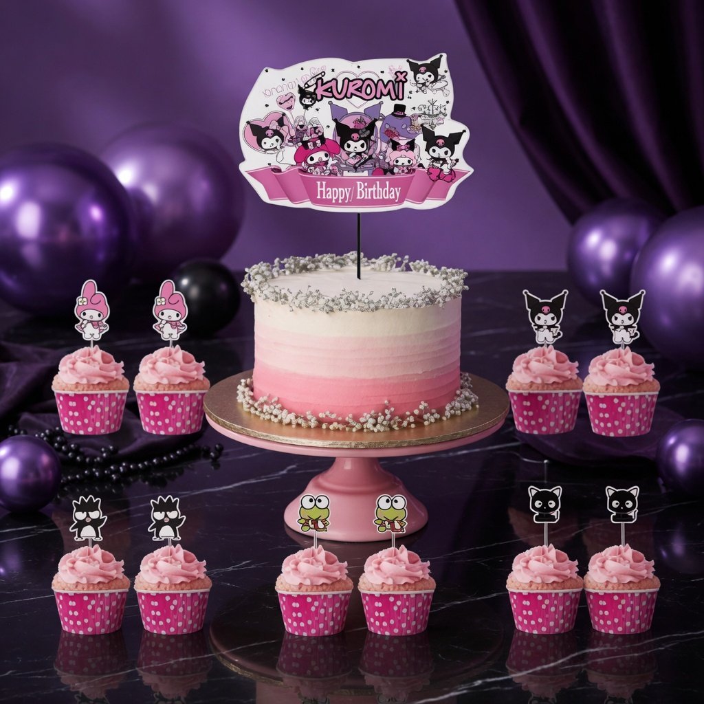 KUROMİ Cake topper set(5oli cupca-20likürd-1 pasta