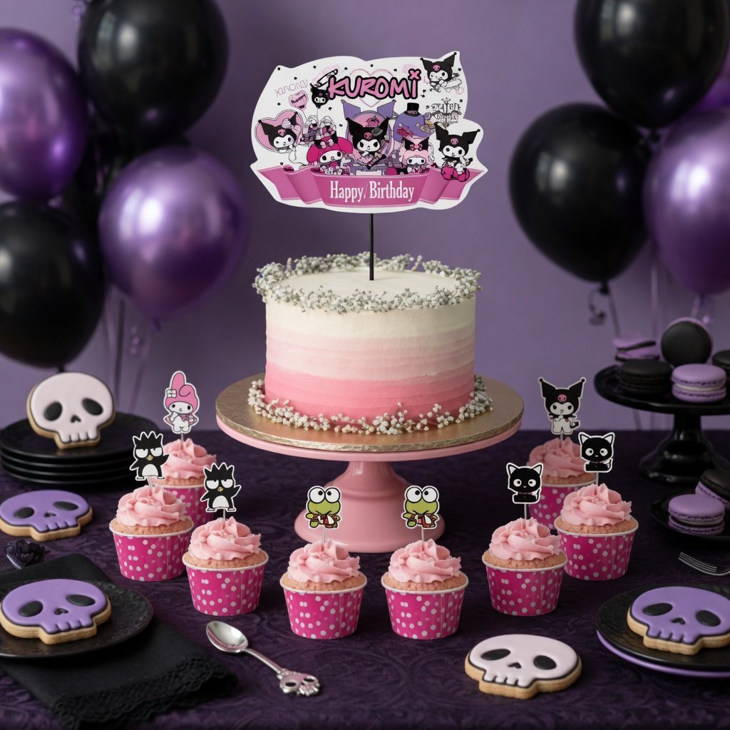 KUROMİ Cake topper set(5oli cupca-20likürd-1 pasta