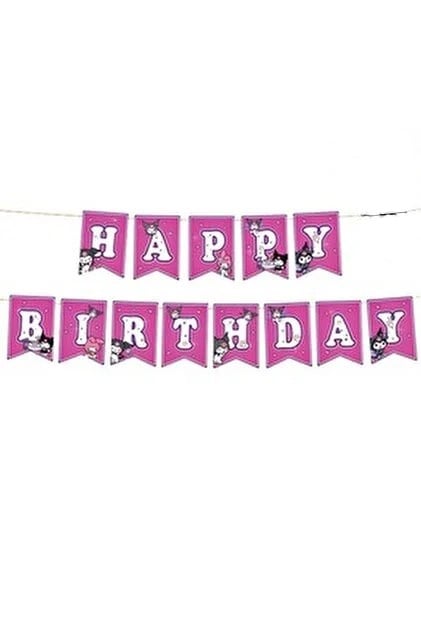 Kuromi Happy Birthday Banner Flama 17*170 cm