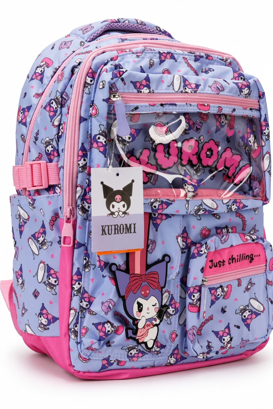KUROMİ Okul çantası 3221 3 GÖZLÜ PEMBE LİLA