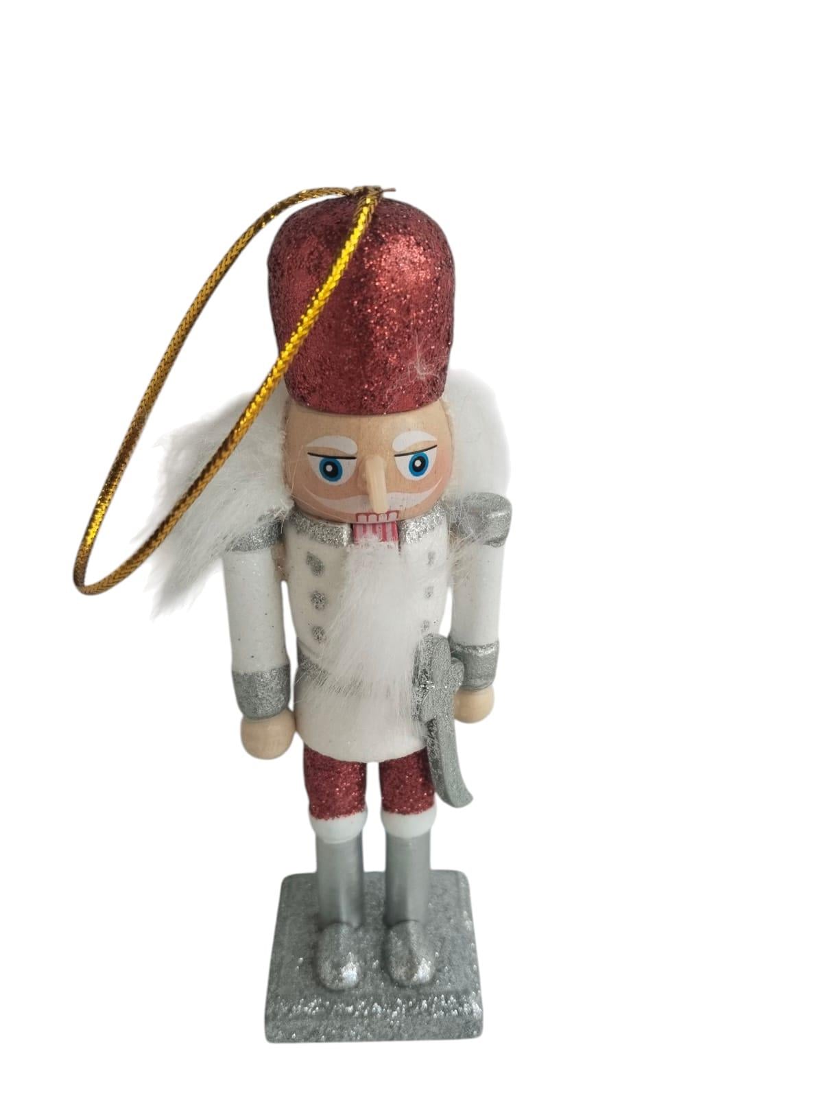 Kurşun Asker 13cm Kırmızı Şapkalı Ahşap Yılbaşı Süsü