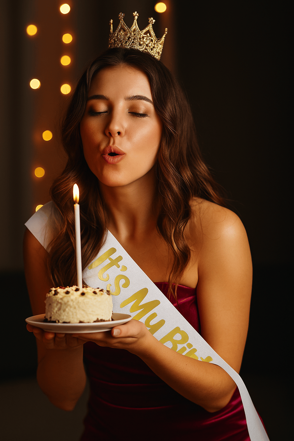 Kuşak Its My Birthday Baskılı Varak yazılı parlak lüks kağıt doğum günü kuşağı