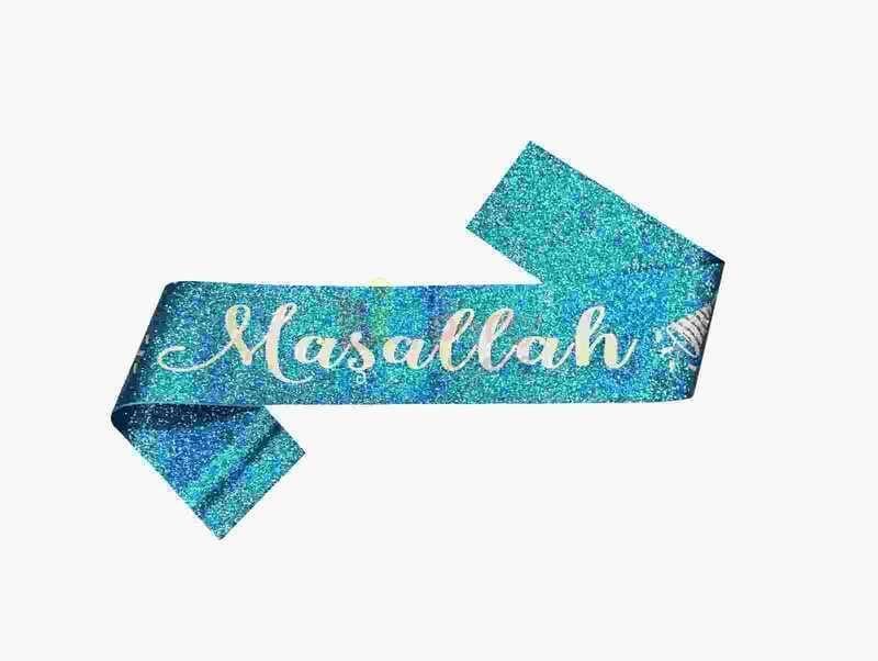 Kuşak Simli Maşallah Mavi 80cmx9,5cm