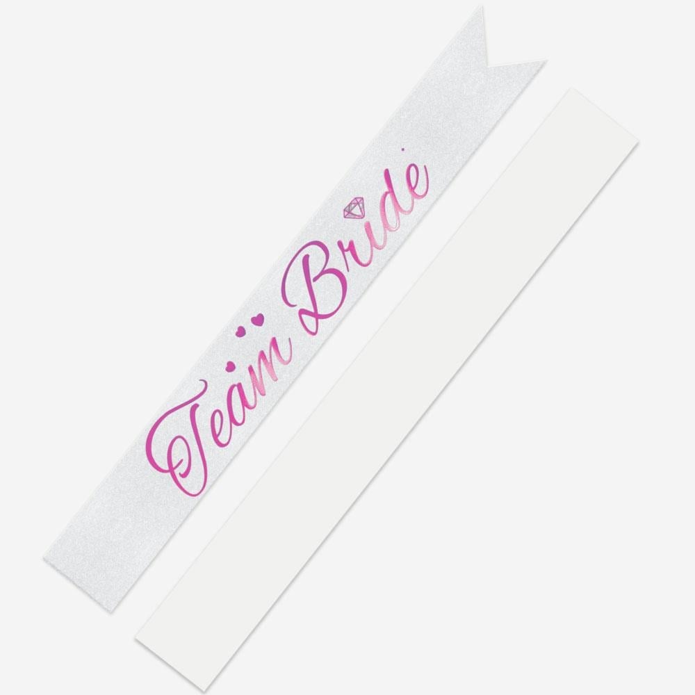 Kuşak Team Bride Beyaz üstü fuşya lüks karton