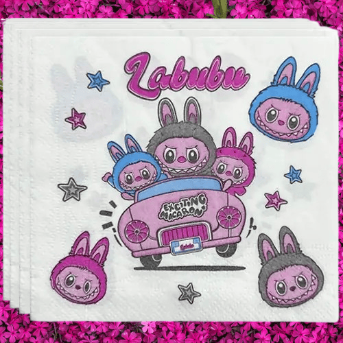 Labubu Temalı Çift Katlı 20 li peçete Labubu Doğum Günü Konsepti                       