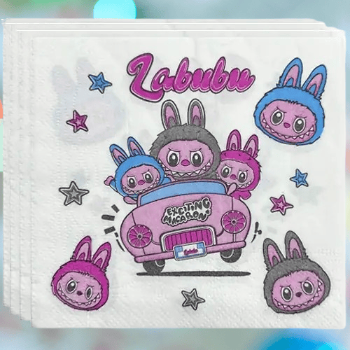 Labubu Temalı Çift Katlı 20 li peçete Labubu Doğum Günü Konsepti                       