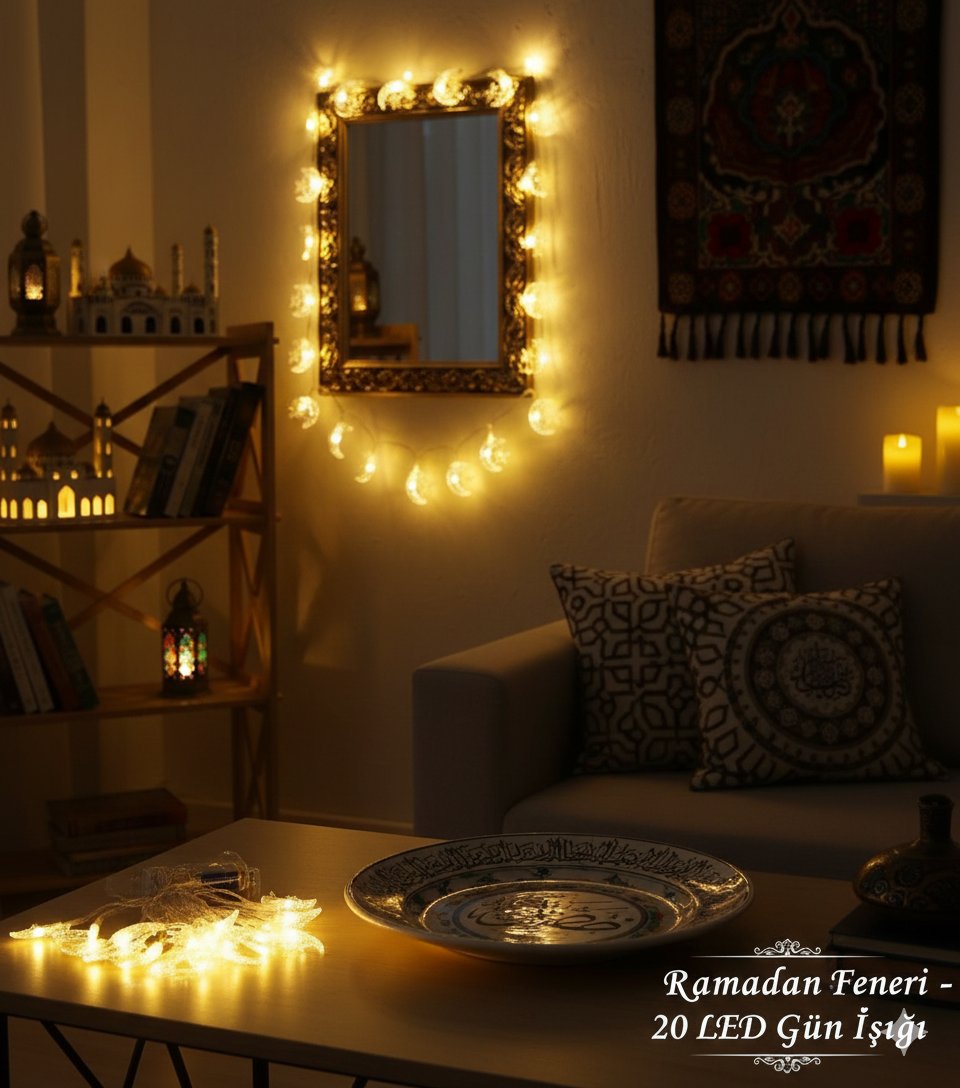 Led ışık Ramazan Temalı Pilli Sarkıt Gün Iş.20li