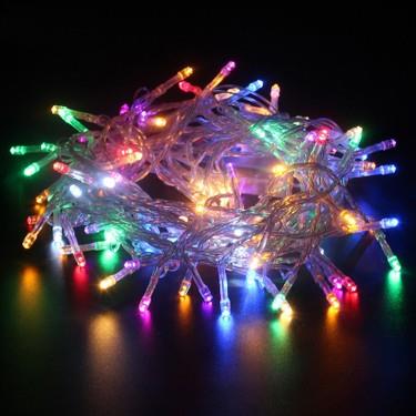 Led ışık Yılbaşı 3m 50li -RGB ren fonksiy-Fişli pirinç led