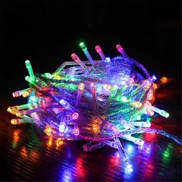 Led ışık Yılbaşı 3m 50li -RGB ren fonksiy-Fişli pirinç led