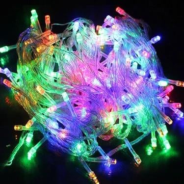 Led ışık Yılbaşı 3m 50li -RGB ren fonksiy-Fişli pirinç led