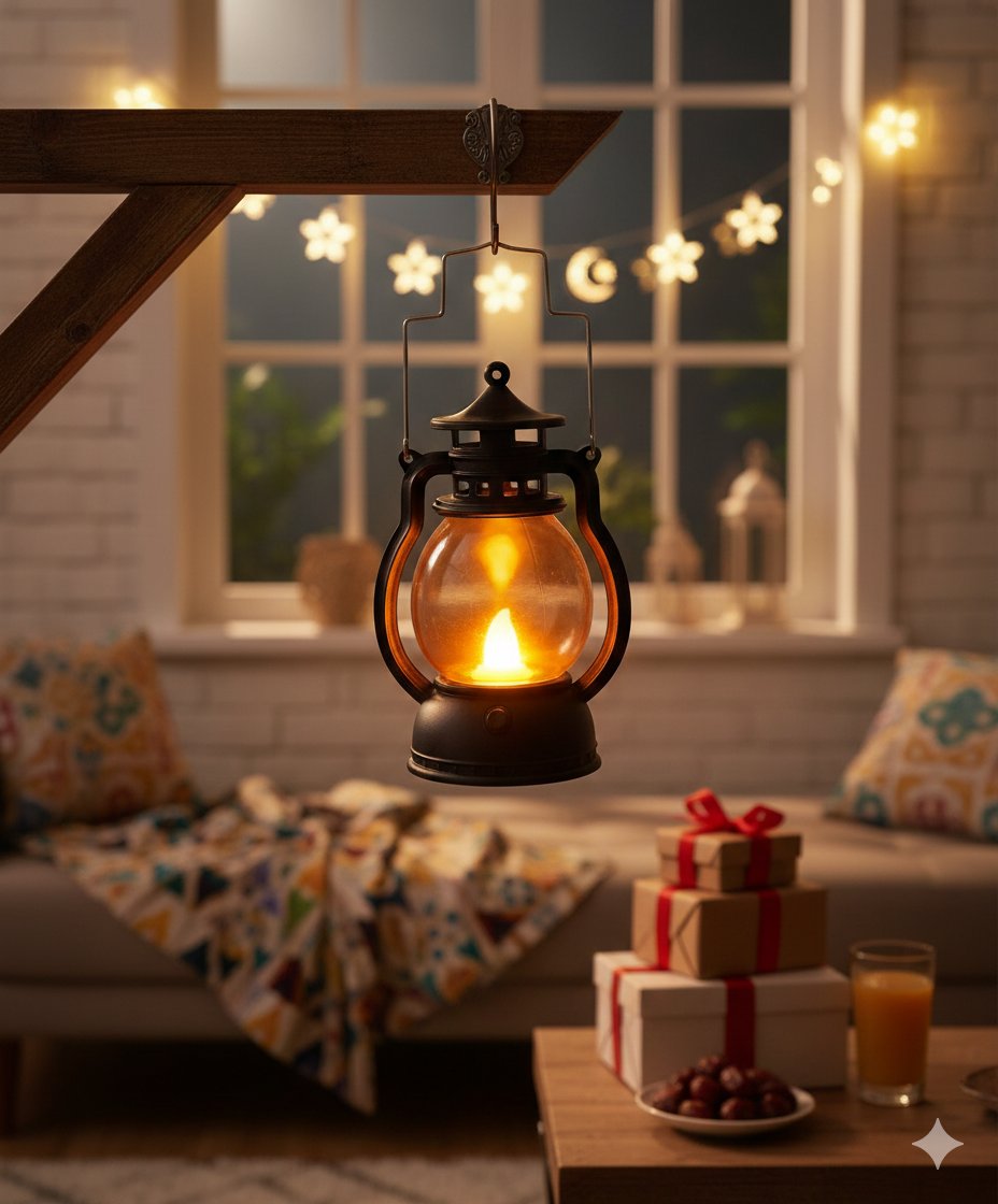 Ledli Fener Gaz Lambası Model Pilli 13 Cm Siyah Pil İçinde