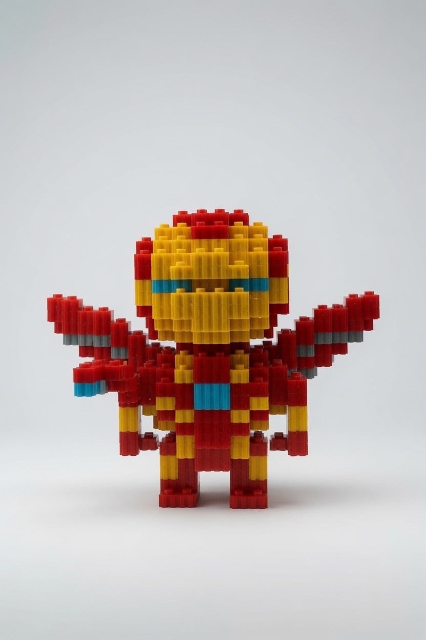 Lego Bricks 3d Büyük boy IRON-DEMİR ADAM  big pixel  BPB-020