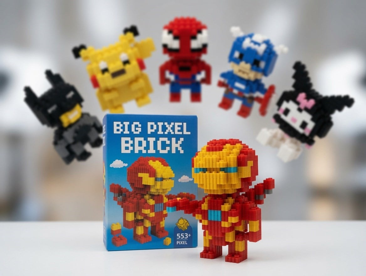 Lego Bricks 3d Büyük boy IRON-DEMİR ADAM  big pixel  BPB-020