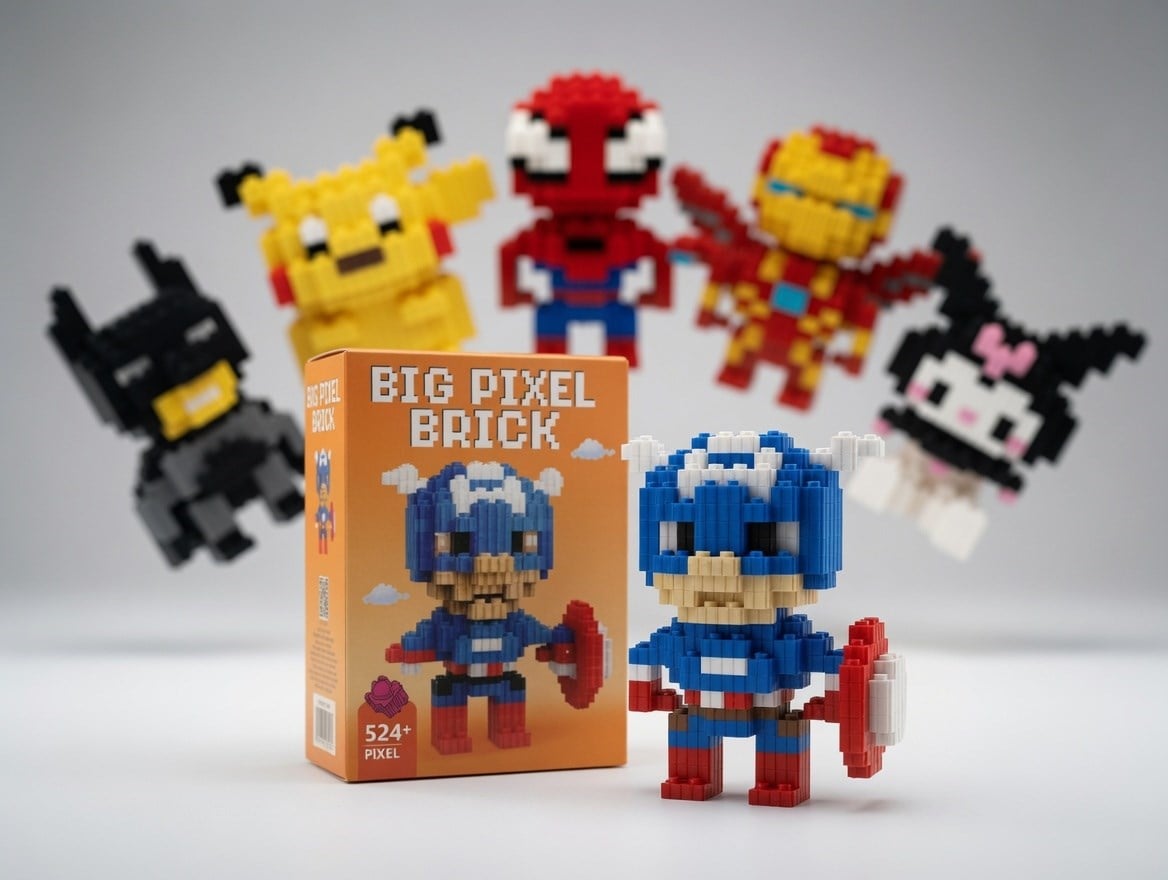 Lego Bricks 3d Büyük boy KAPTAN AMERİKA  big pixel  BPB-021