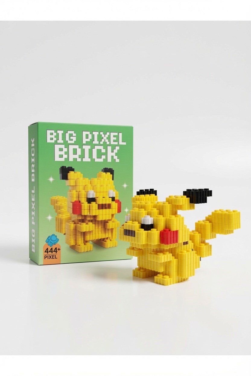 Lego Bricks 3d Büyük boy PİKACHU-POKEMON  big pixel  BPB-017