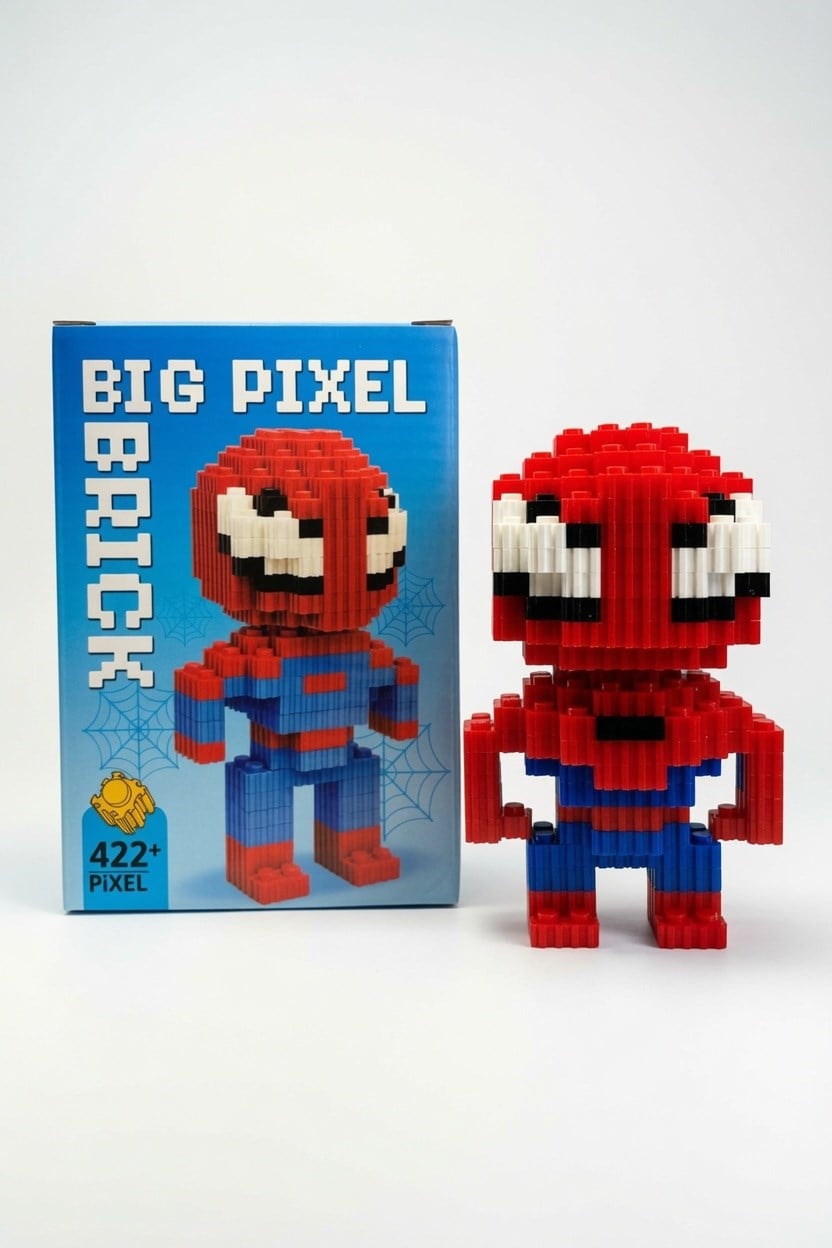 Lego Bricks 3d Büyük boy SPİDER-ÖRÜMCEK ADAM  big pixel  BPB-015