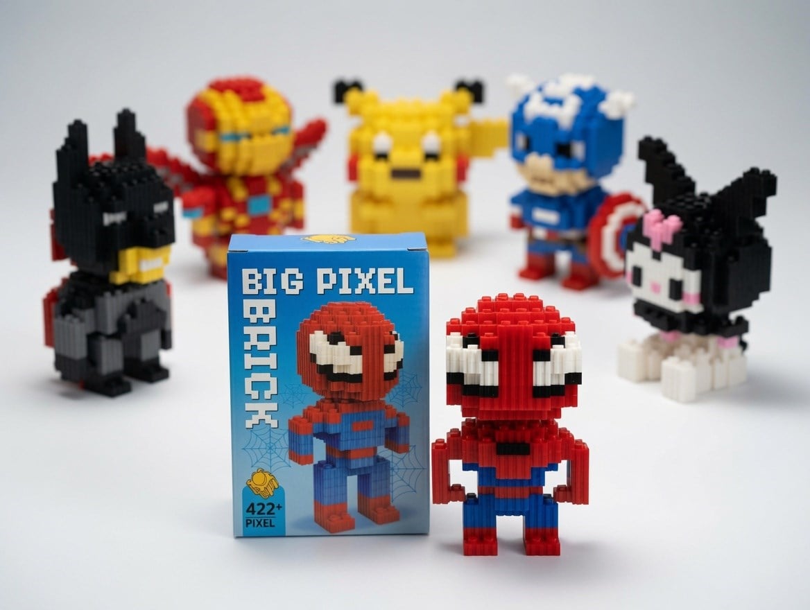 Lego Bricks 3d Büyük boy SPİDER-ÖRÜMCEK ADAM  big pixel  BPB-015