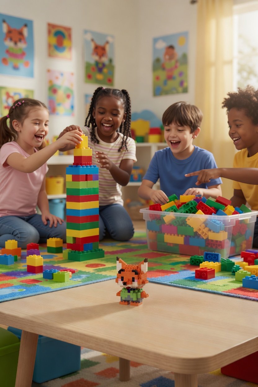 Lego Bricks 3D Tilki Nick Wilde Yapım Seti Eğitici Oyuncak Blok Model