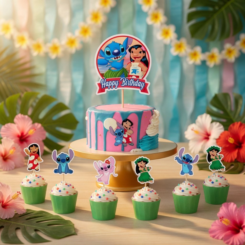 LİLO VE STİTCH cake topper set pasta kür-kür-cupca