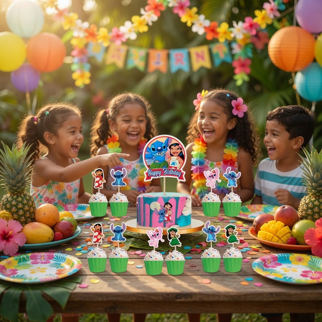 LİLO VE STİTCH cake topper set pasta kür-kür-cupca