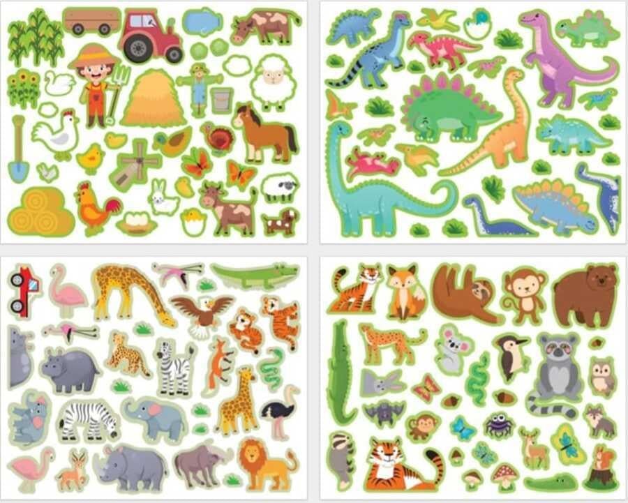 Lino Tekrar Kullanılabilen Sticker Pad Hayvan