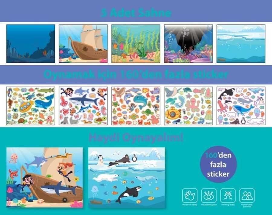 Lino Tekrar Kullanılabilen Sticker Pad Okyanus
