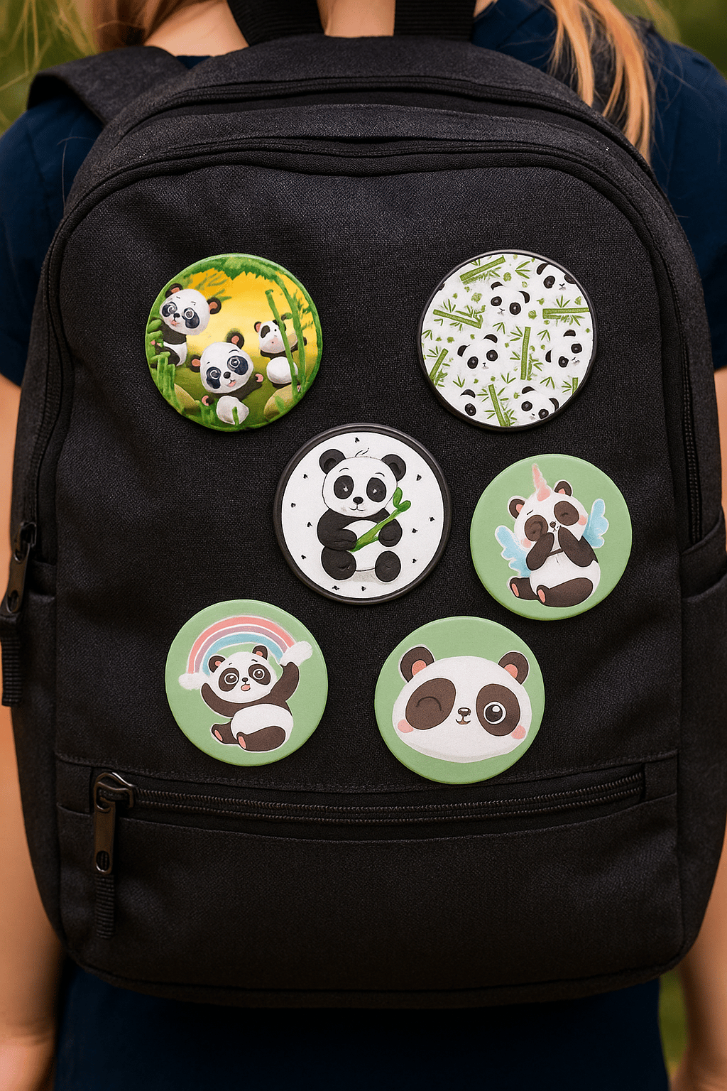 Lisanslı Yaka çanta metal rozeti Panda 6lı paket Pinyata İçi Doğum Günü Hediyesi
